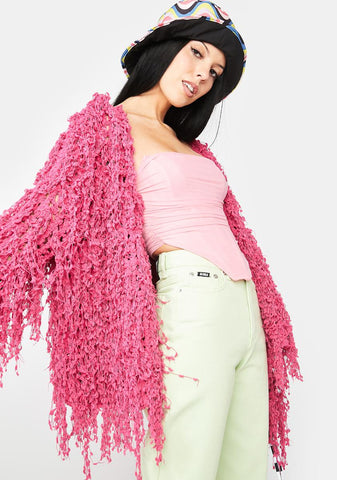 Lady Could It Be Shaggy Cardigan