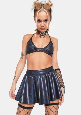 Black Sparkle Bad Girl Mini Skirt