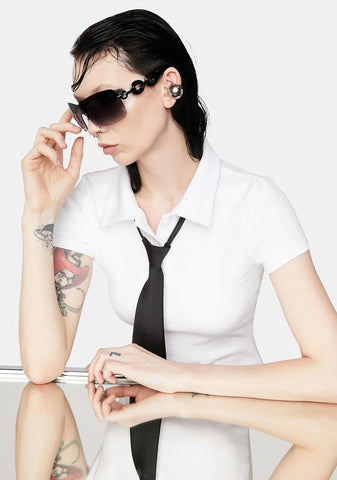 Chunk Black Oversized Sunglasses