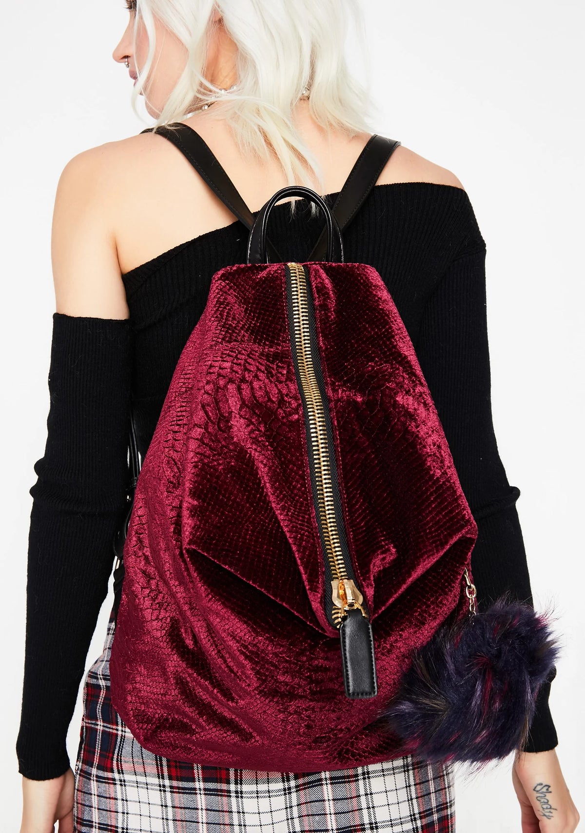 Skippin' Town Velvet Backpack