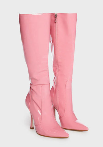 Pink Blushing Stiletto Boots