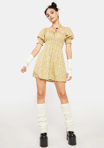 Washed Ditsy Poleze Mini Dress