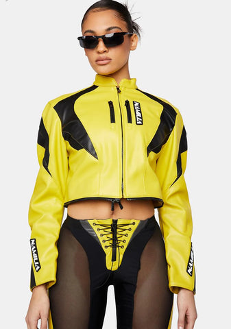 Yellow Transformer Moto Coat