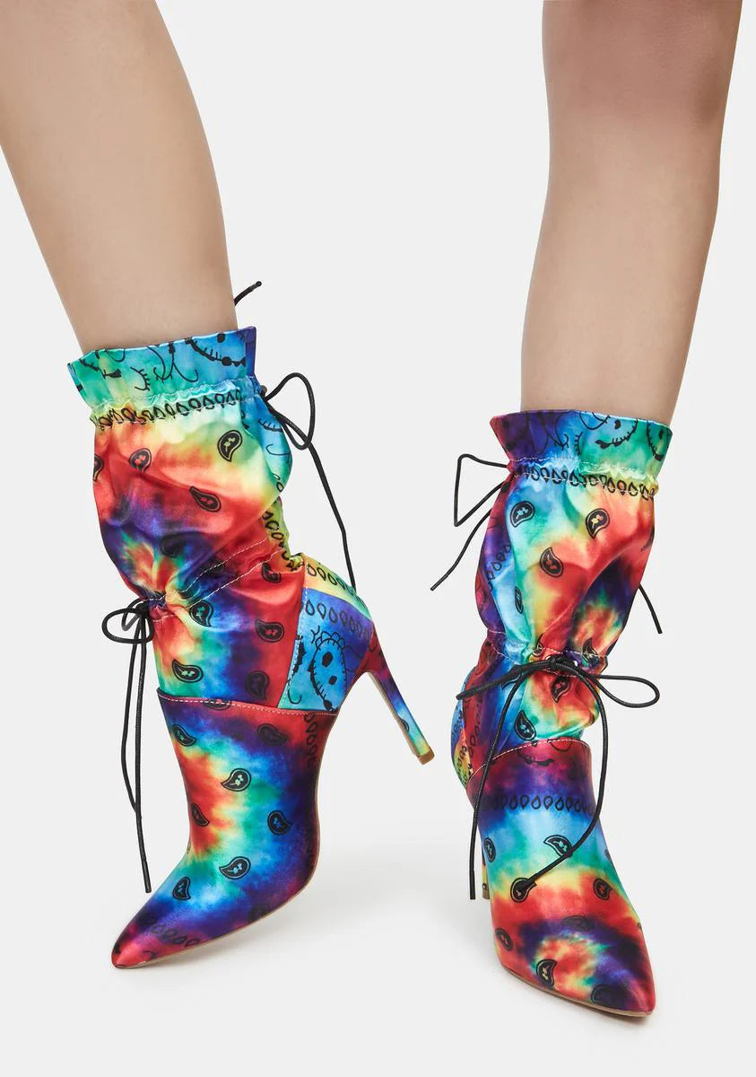 Tie Dye Money Making Madness Bandana Print Booties