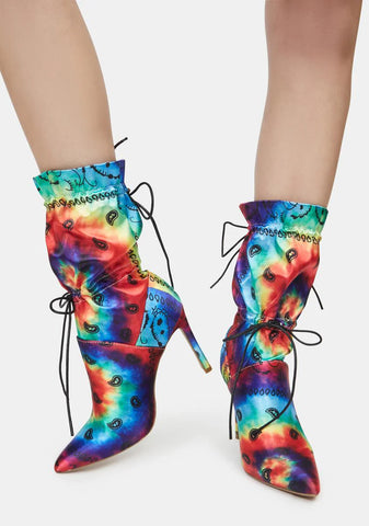 Tie Dye Money Making Madness Bandana Print Booties