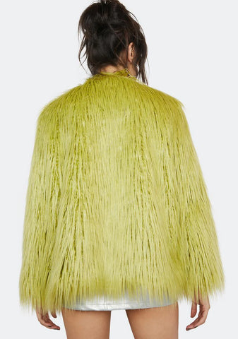 Wild Lime Faux Fur Jacket