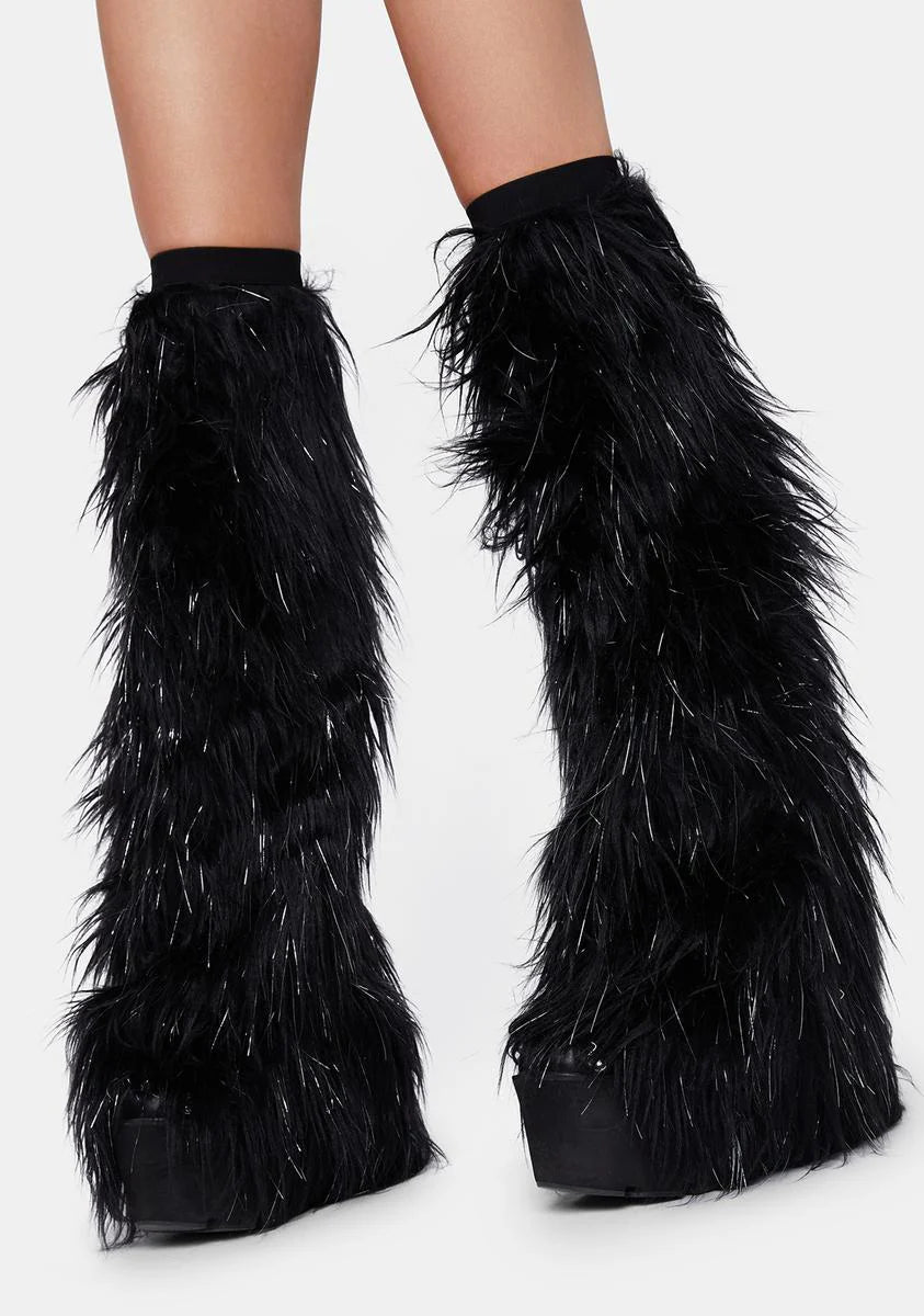 Techno Kitty Faux Fur Leg Warmers
