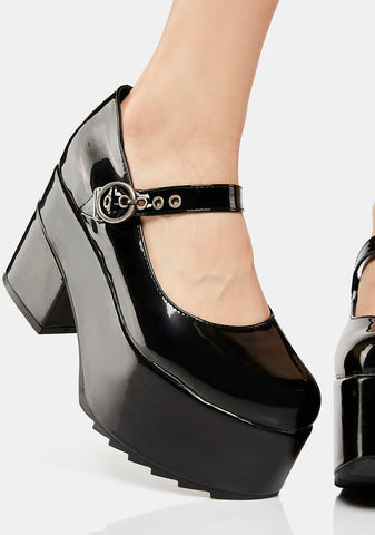 Black Secret Garden Mary Janes