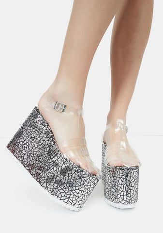 Silver Zahara Platform Sandals