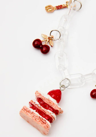 Let Them Eat Cake Clear Chain Necklace