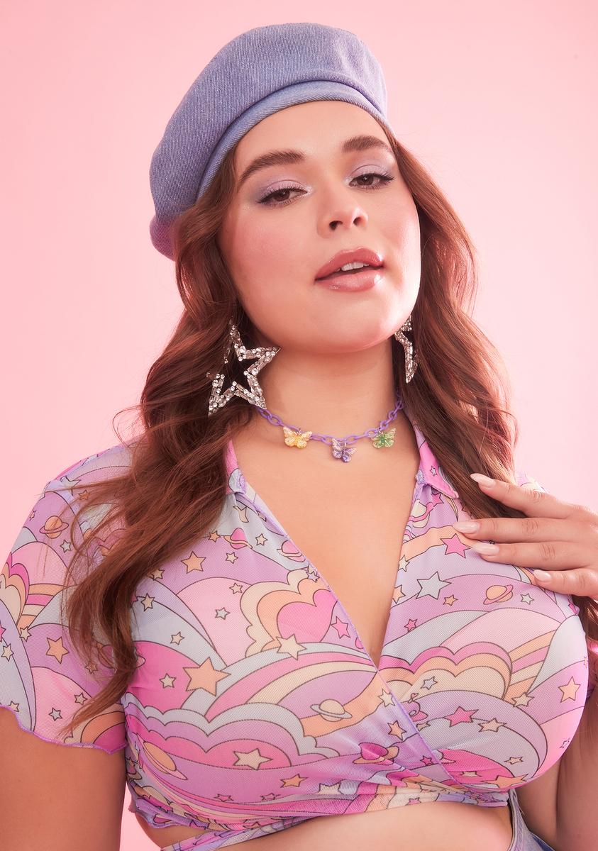 Lilac Flyin' High Butterfly Chain Necklace