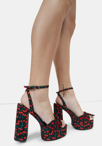 Wicked Cherry Love Languages Platform Sandals