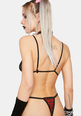 Devil Heart Leopard Thong