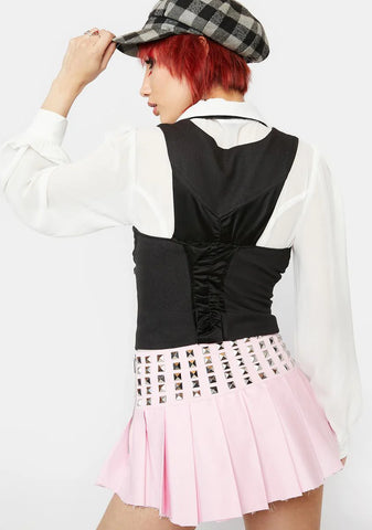 Blush Bad Behavior Studded Mini Skirt