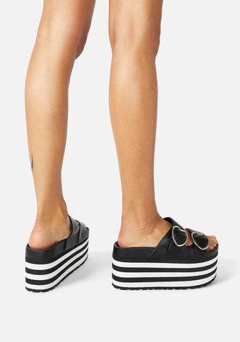Lovesick Striped Platform Sandals