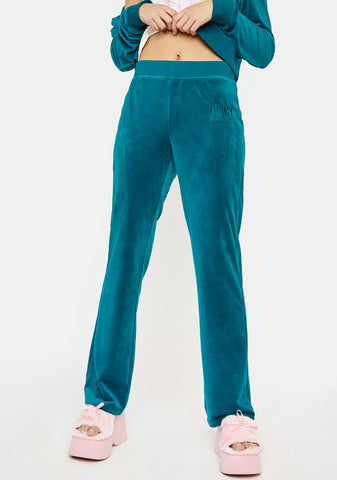 Sapphire Wave Classic Velour Track Pants