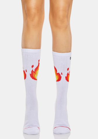 Pixel Flames Socks