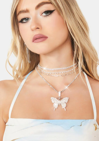 Steel Won't Stay Put Layered Choker Set