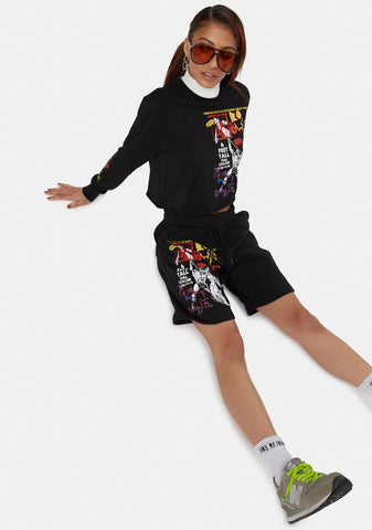 X Playdude Demon Be Gone Sweatshorts