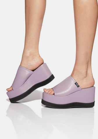 Lilac Bubble Platform Mules