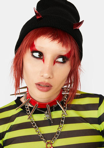 Satanic Thinking Horn Beanie