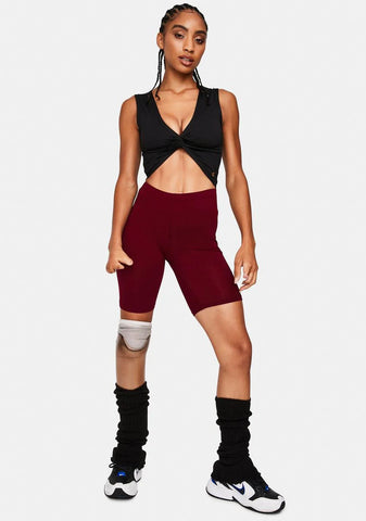 Wine Power Up Biker Shorts