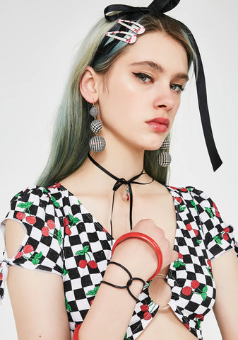 Very Proper Houndstooth Earrings