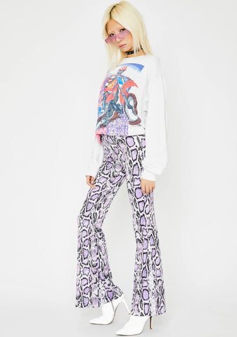 Grape Vile Riot Snake Skin Flares