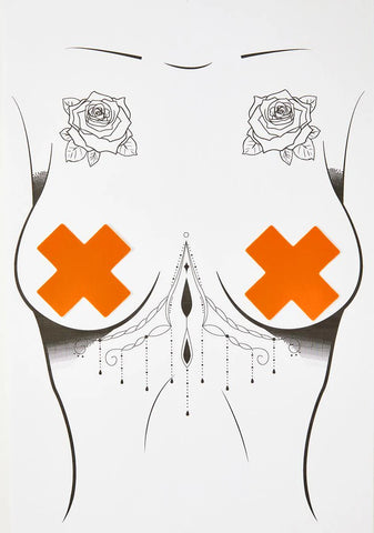 Neon Orange Cross Pasties