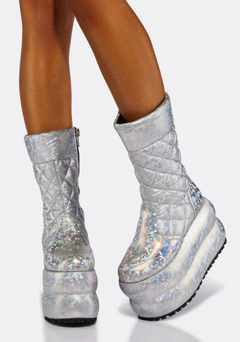 Space Raid Holographic Puffer Boots