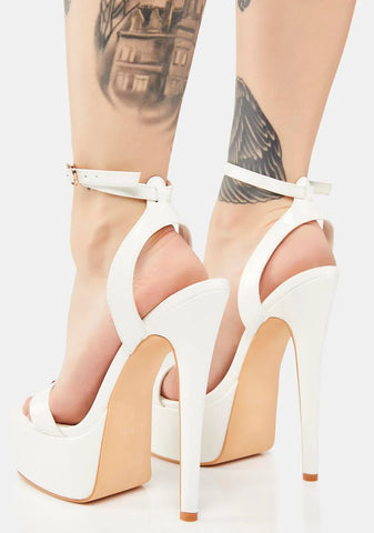 White Onyx Platform Heels