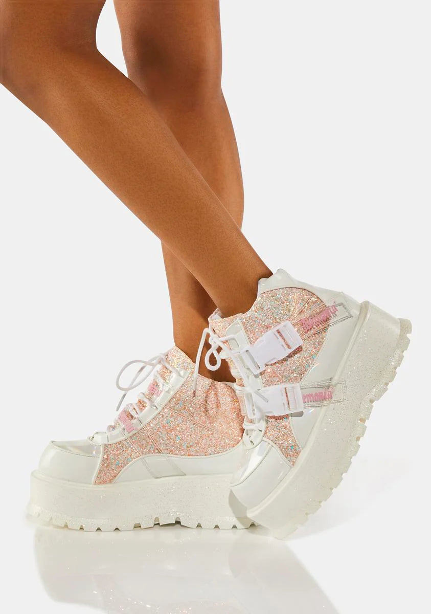 White Slacker-50 Holographic Boots