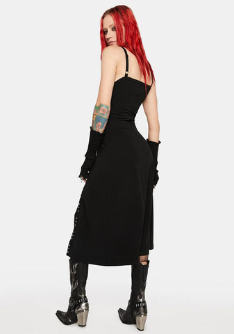 Dark Long Slip Dress