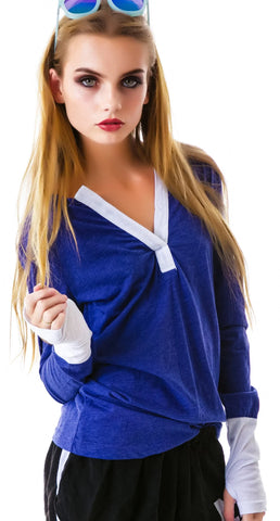 Nice To Meet You Henley Shirt - Light Blue