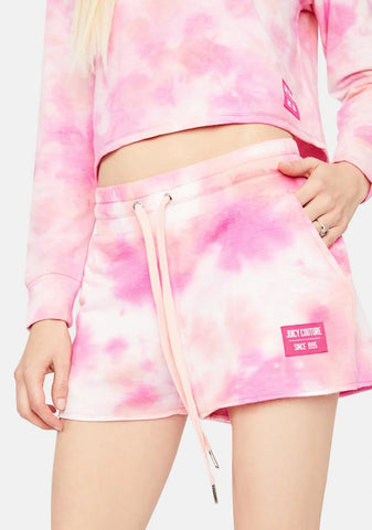 Tie Dye Cozy Fleece Lounge Shorts