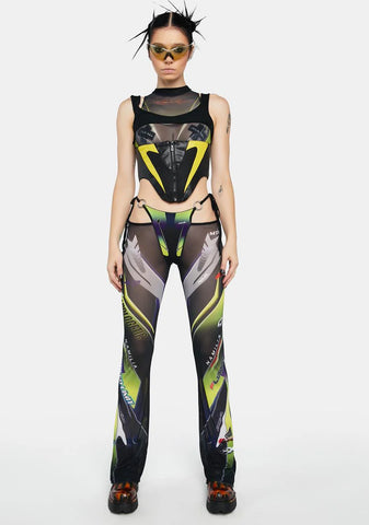 Yellow Racing Corset Top