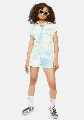 Tie Dye Utility Romper