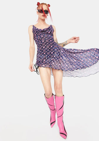 Dick Monogram Waterfall Dress