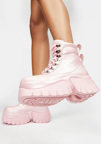 Pink Gooey Platform Boots