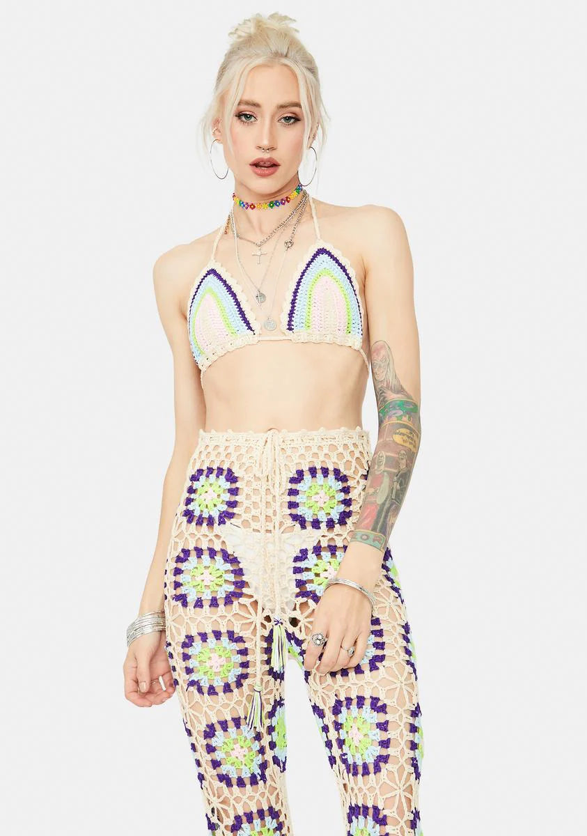 Sun Dazer Crochet Pant Set