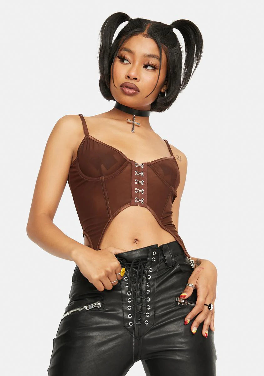 Mocha Got U Hooked Corset Top