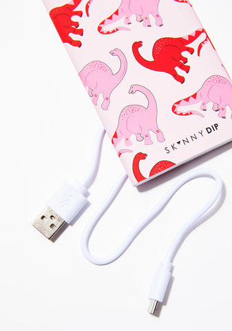 Pink Dino Portable Charger