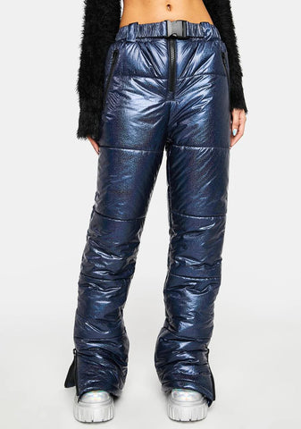 Navy Subzero Metallic Snow Pants