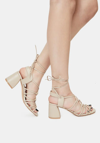 Beige Got It Like That Strappy Sandals