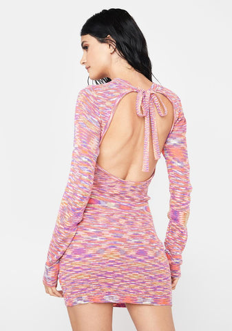 Coral I Was Your Best Knit Mini Dress