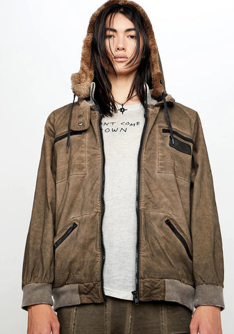 Atmosphere Unisex Oversized Fleece Bomber Jacket