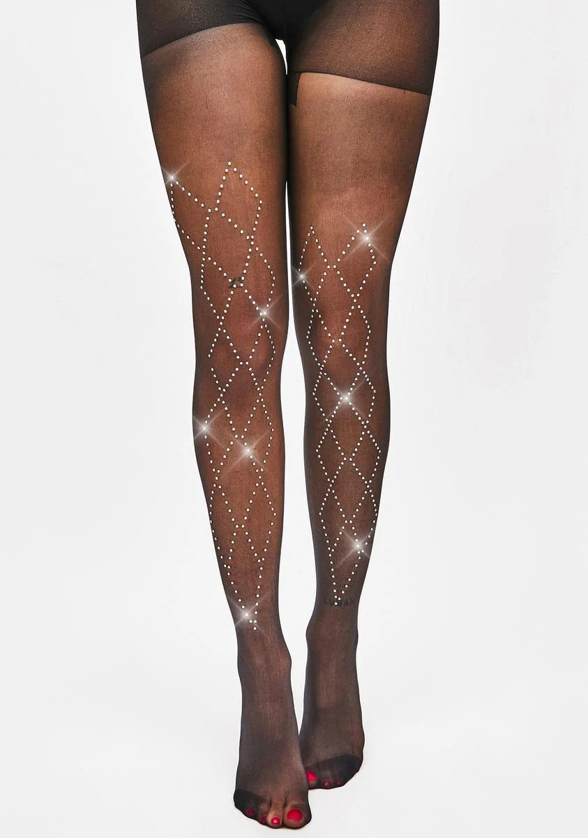 Looking Divine Rhinestone Tights