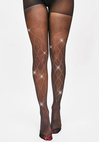 Looking Divine Rhinestone Tights