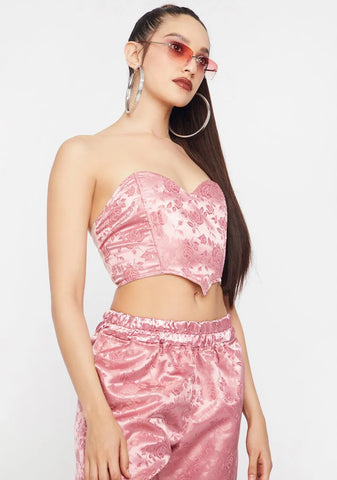 Baby Satin Cropped Corset Top