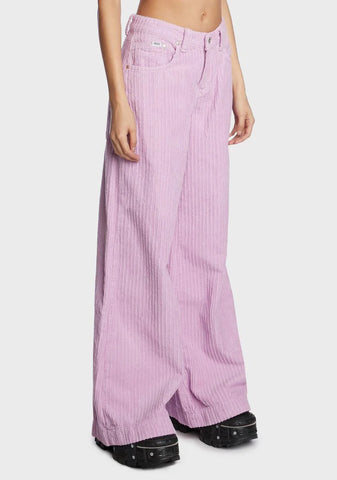 Pink Cord Sweeper Jeans
